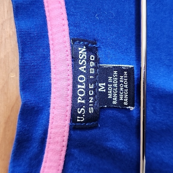 EUC US Polo Assn: V-Neck Sneaker T-shirt Dress, Royal Blue & Pink, Medium - Picture 3 of 7